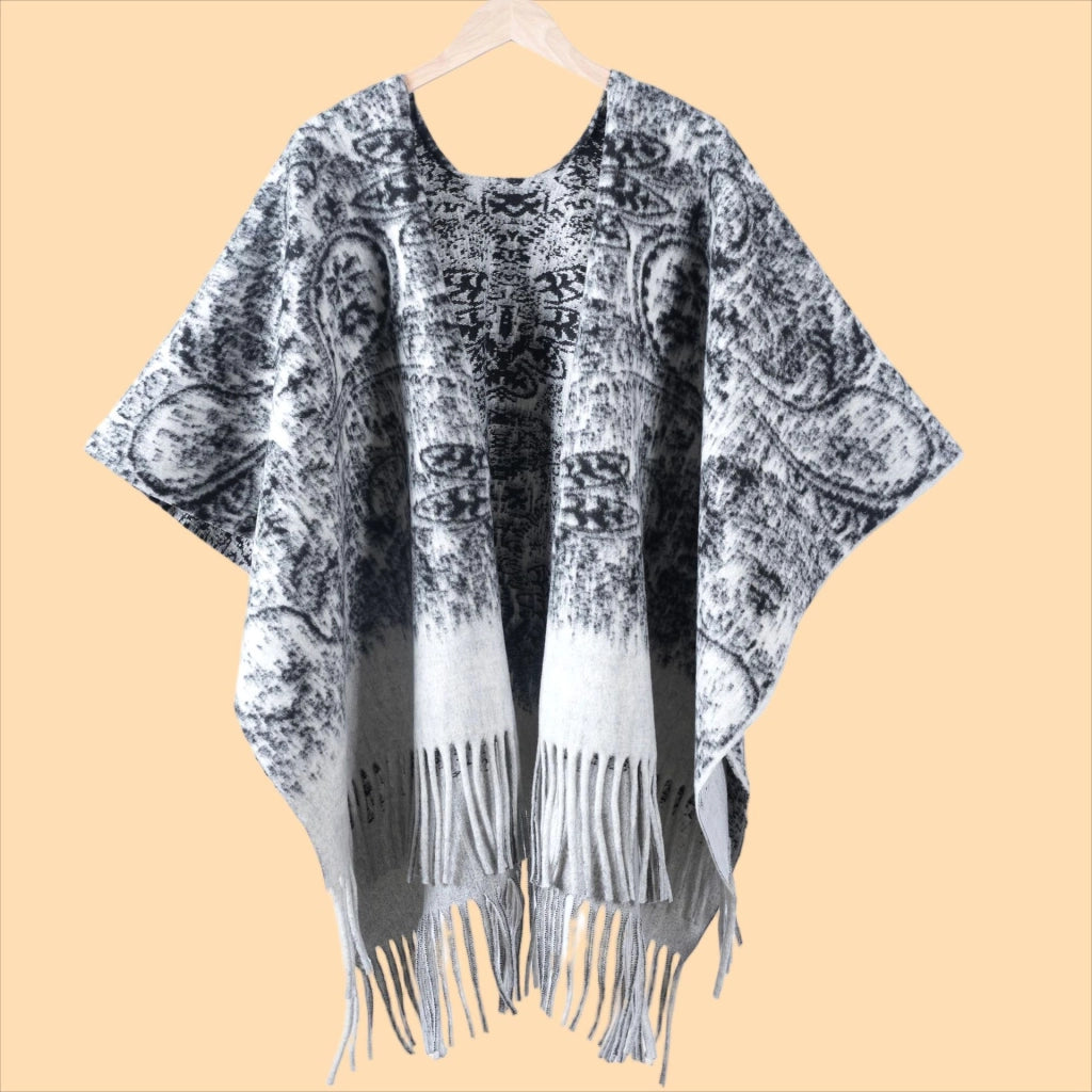 Sciarpa semplice in stile pittura a inchiostro per donna, mantello di alta moda, sciarpa invernale in cashmere