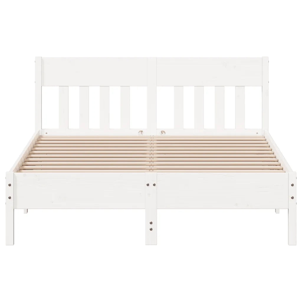 Letto senza Materasso Bianco 140x200 cm Legno Massello di Pino 842647
