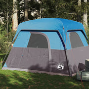 Tenda da Campeggio a Cabina per 4 Persone Blu Impermeabile 94543