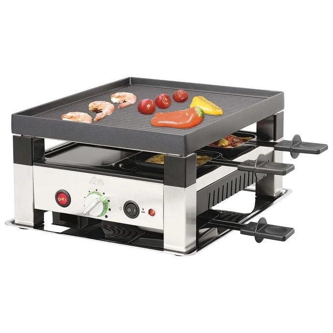 Solis 7611210977568 griglia per raclette 4 persona(e) 1020 W Nero, Argento