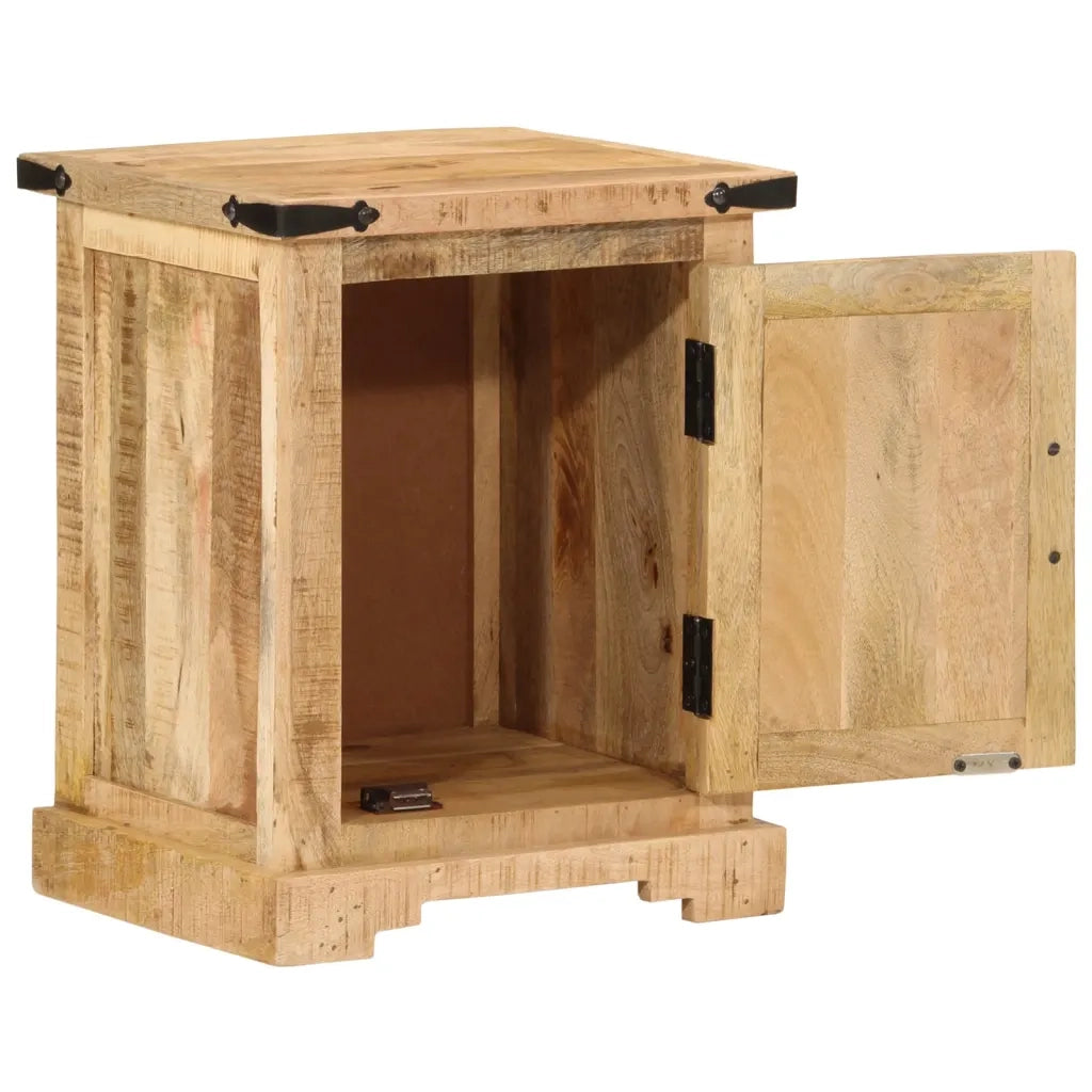 Comodino | Armadio da Notte | Mobiletto da notte 40x35x50 cm in Legno Massello di Mango