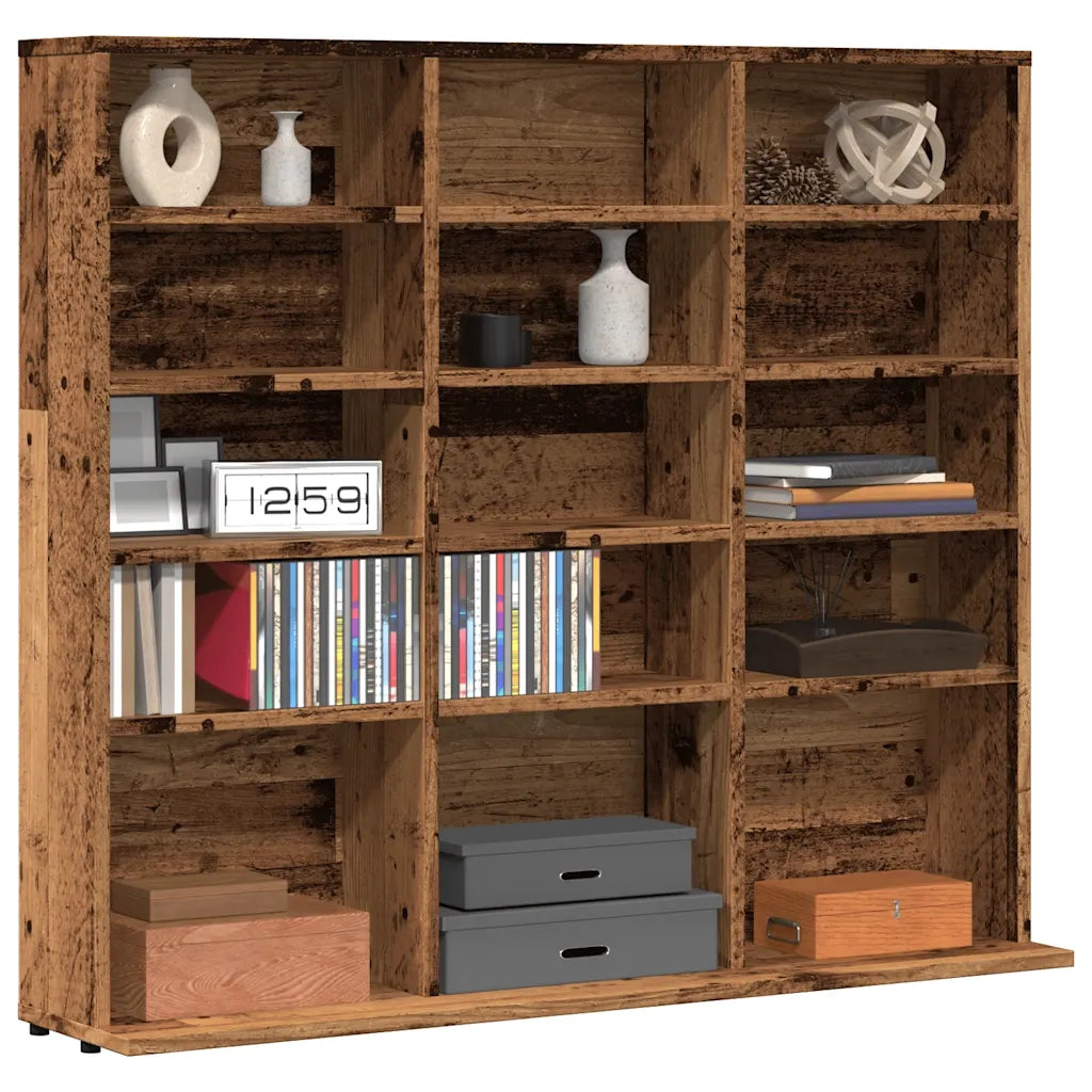 vidaXL Mobile Porta CD Legno Antico 50x33x117,5 cm Legno Multistrato