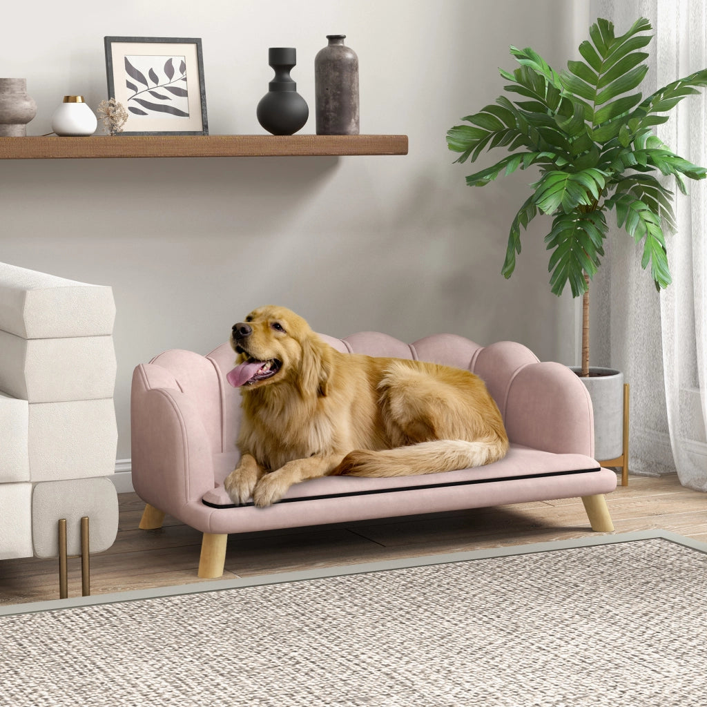 Divano per cani ¨C zephmum ¨C rosa, legno, imbottito