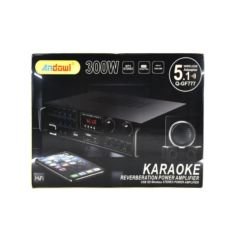 Trade Shop - Amplificatore 300w 5.1 Bluetooth Usb Fm Mp3 Funzione Karaoke Telecomando Q-gf777 -