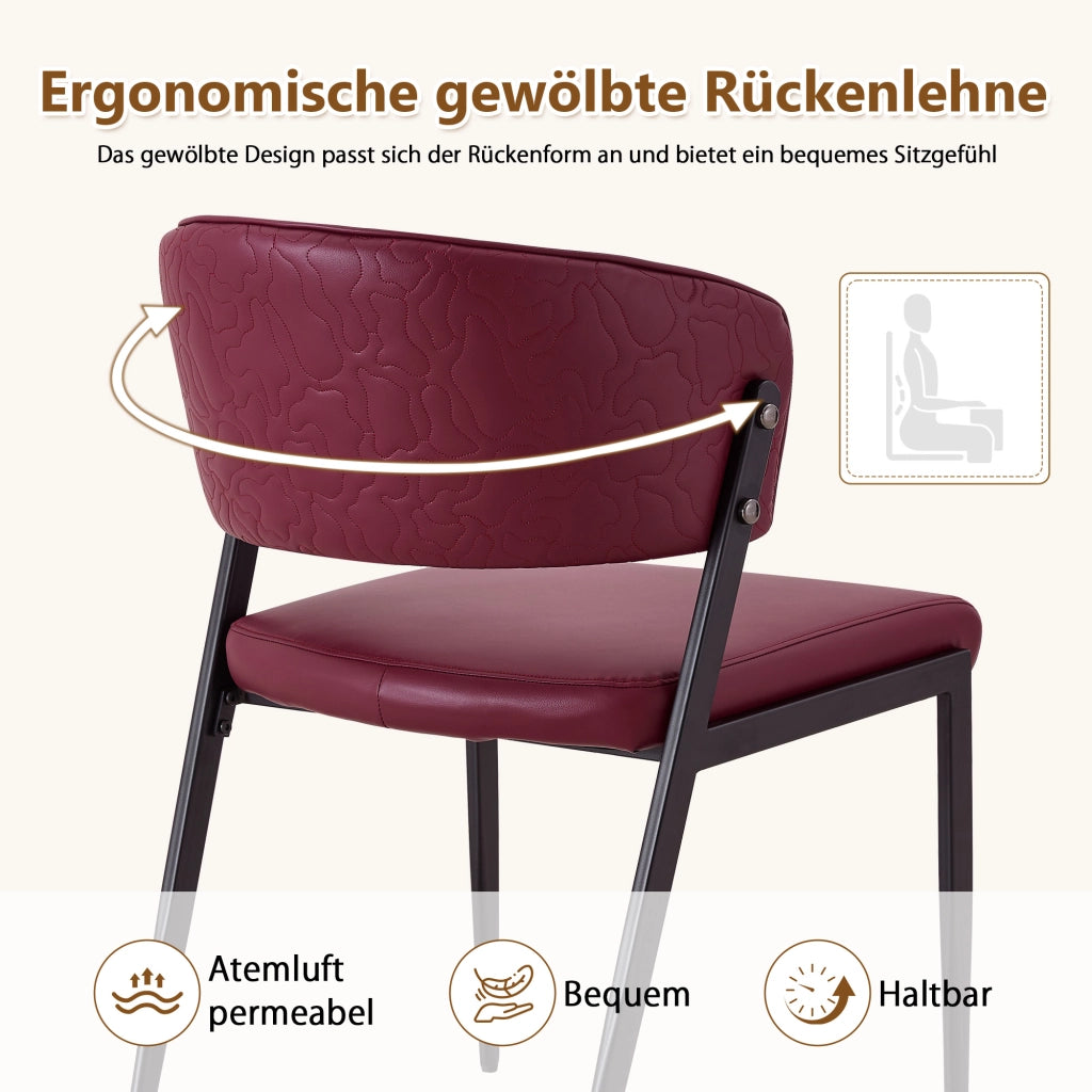 SEDIA DA PRANZO MODERNA IN PU ROSSO 78 CM CON STRUTTURA IN METALLO