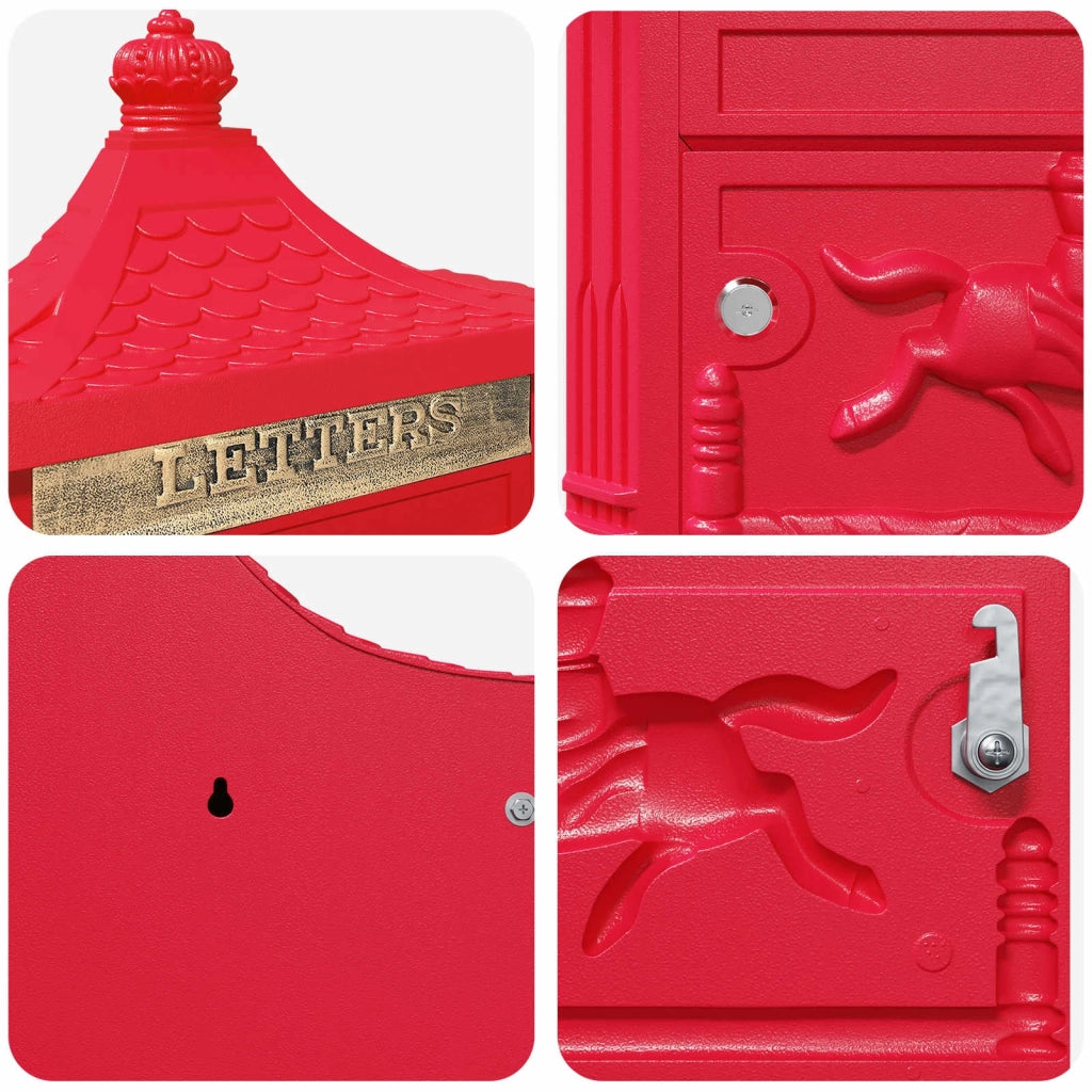 Cassetta Postale da Muro con porta Rosso 40,5 x 16 x 45 cm CFW1272613