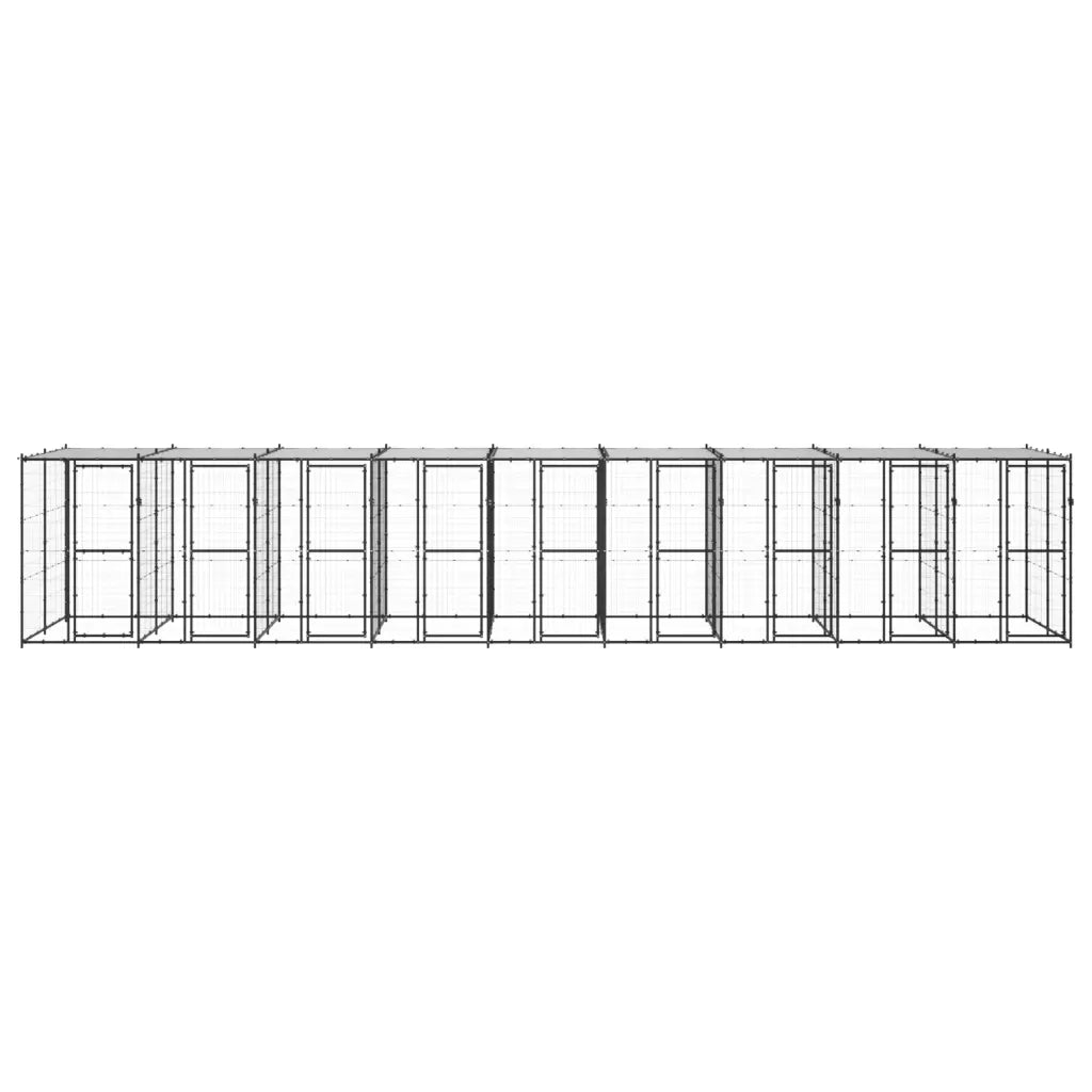 Gabbia per Cani da Esterno in Acciaio con Tetto 21,78 mÂ² cod mxl 56928