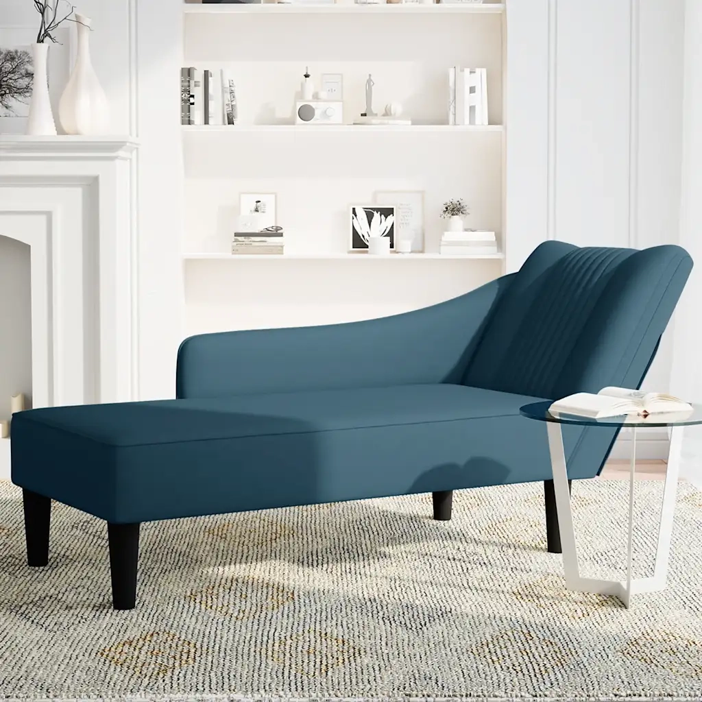 Sdraio con Bracciolo Destro in Velluto Blu CFW7294400