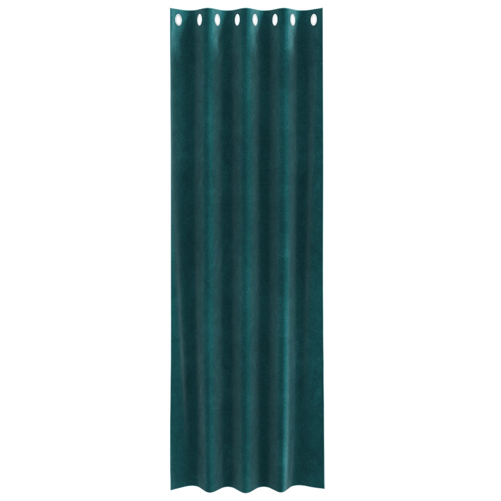 Tende Oscuranti  con Occhielli 2 pz Verde Scuro Velluto