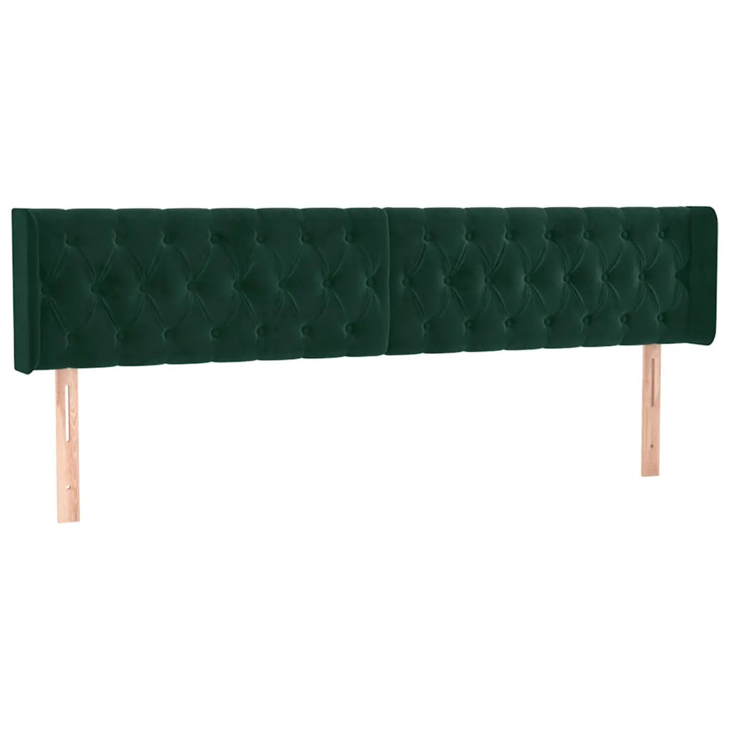 Testiera | Testata a LED Verde Scuro 203x16x78/88 cm in Velluto