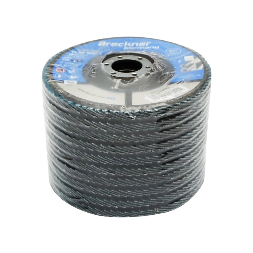 10 Dischi Lamellari Zirconio 125mm P40 per Acciaio INOX Metallo, Dischi Abrasivi, Disco Lamellare Breckner Germany