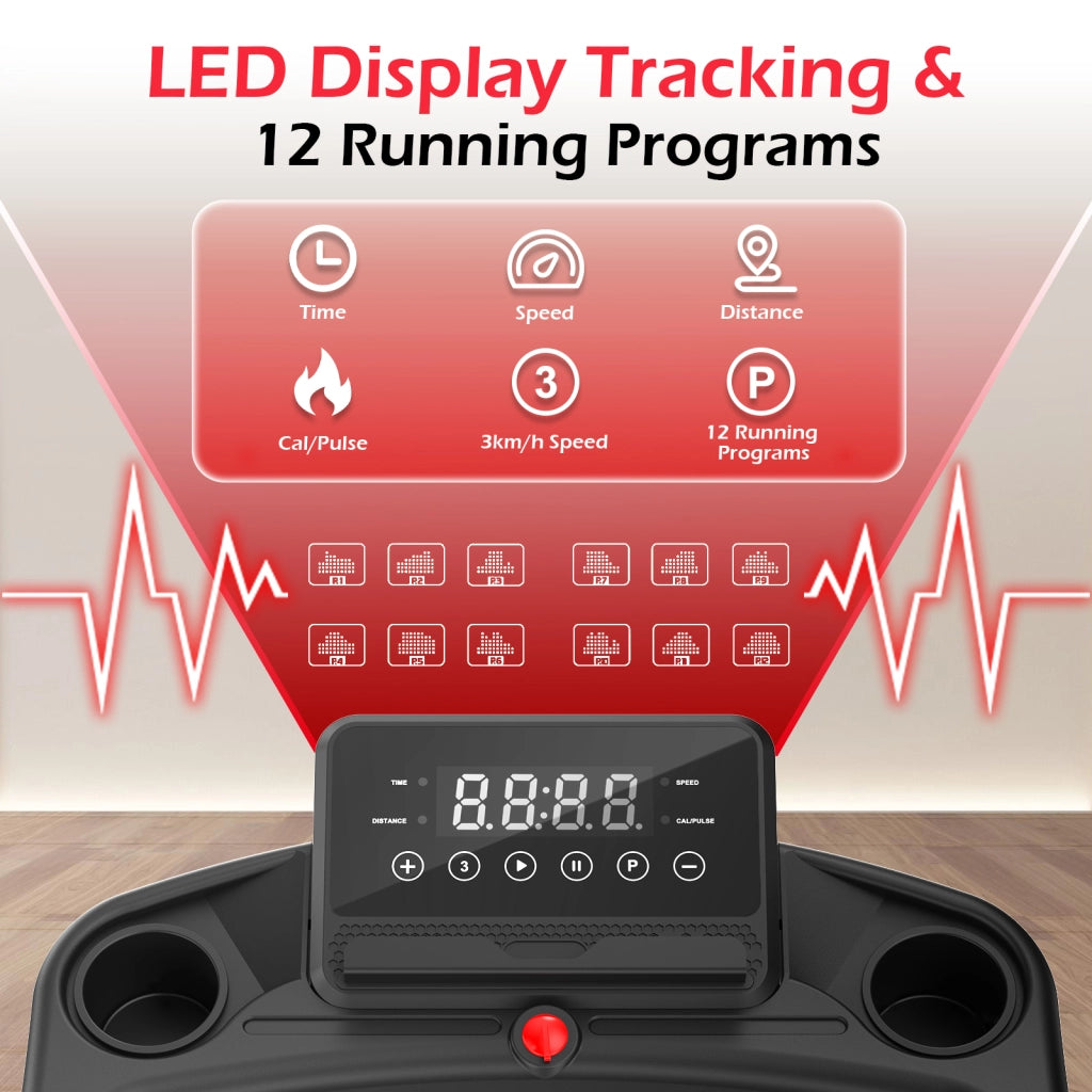 Tapis roulant, tapis roulant domestico  ad alta elasticità e ammortizzazione, 12 modalità sportive + controllo intelligente tramite APP