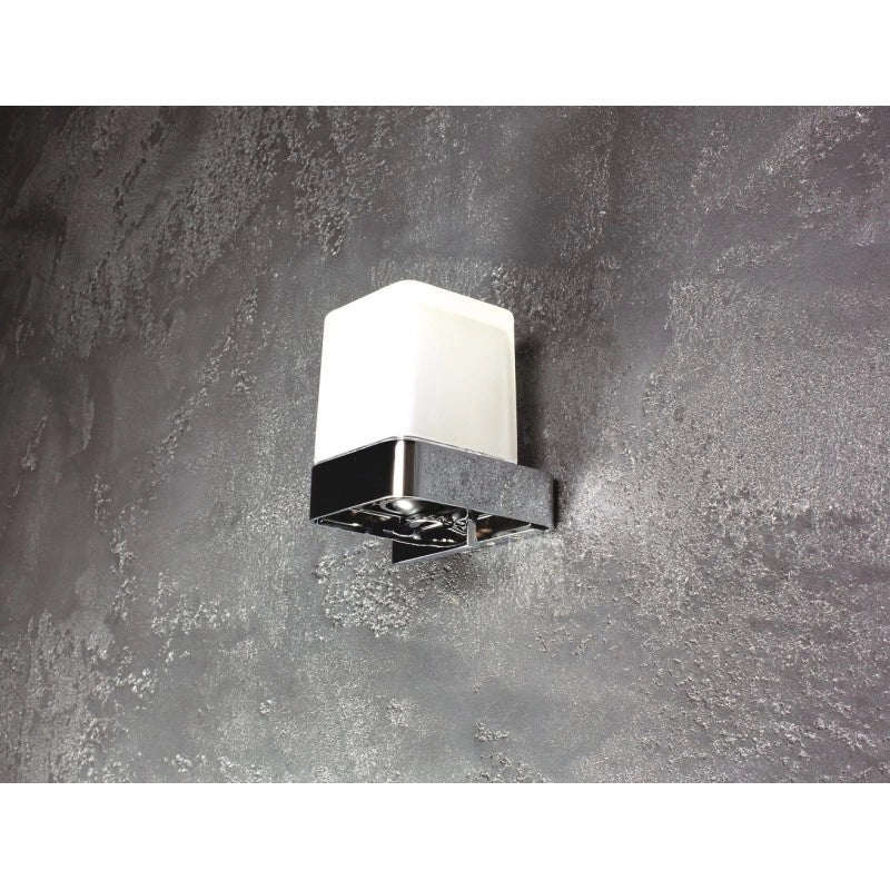 Portabicchieri SOLO in ottone cromato e vetro 7,5 x10,1 x9,1 cm