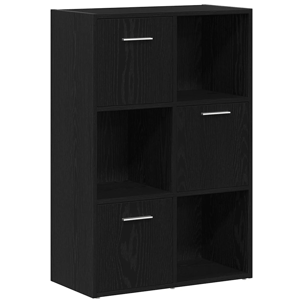 Libreria/Divisorio per ambienti Rovere Nero 60,5x30x90 cm in Legno Multistrato 862473