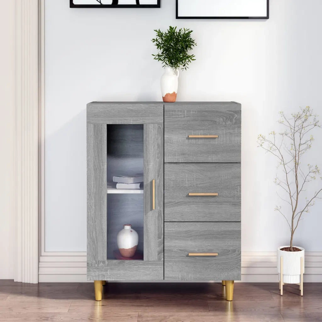 Credenza | Madia | Buffet da pranzo | Armadio da pranzo Grigio Sonoma 69,5x34x90 cm in Legno Multistrato