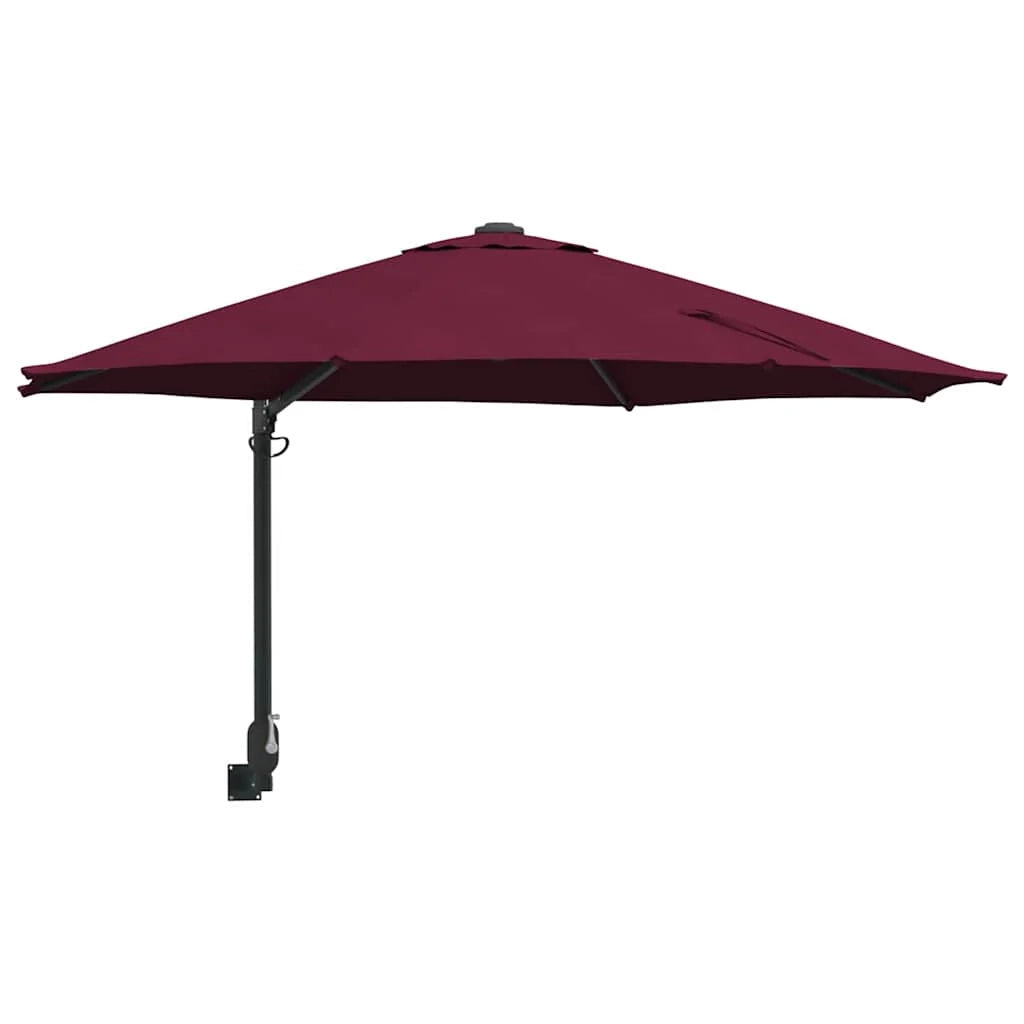 Ombrellone da giardino moderno angolato per terrazza 248 x 248 x 148 cm poliestere bordeaux 02_0058630
