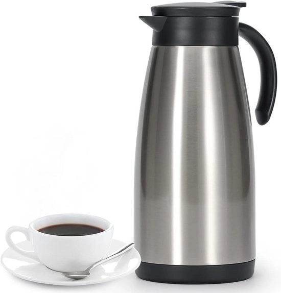 Termos doppio strato in acciaio inossidabile per il vuoto per caffè, tè, acqua da bere - argento