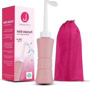 Bidet portatile 500 ml con flacone perineale rosso con sacchetto impermeabile e tappo - PP + TPR non permeabile e resistente ai graffi - flacone perineale per la guarigione delle emorroidi postpartum - kit di gravidanza essenziale Flacone perineale