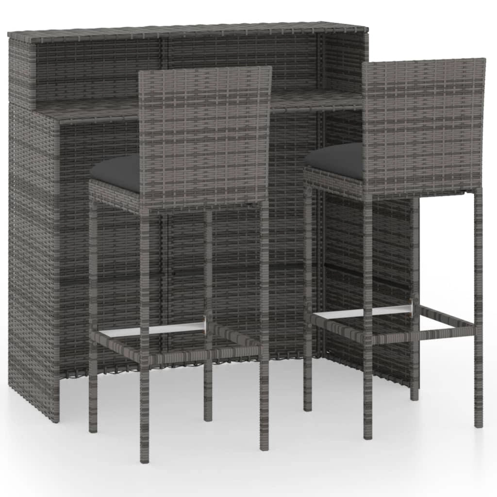 Set da bar da giardino 3 pezzi con cuscini grigio 02_0013455