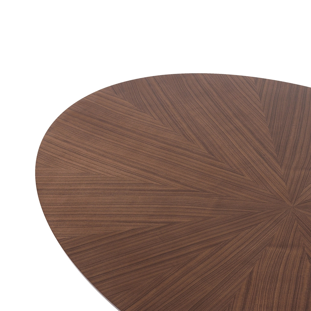 Tavolo ovale MALTA WALNUT in MDF noce e metallo nero