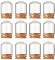 Set di Cloche in Vetro 12 pz - Decorazioni in Vetro - Base in Gomma - 3x4 cm - Translucido - Vetro Resistente - Decorazioni in Vetro per Piantine