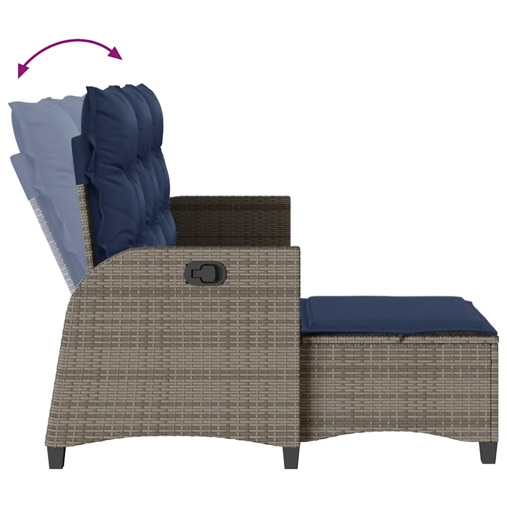 Set Divani da Giardino 3 pz con Cuscini a Forma di L Polyrattan