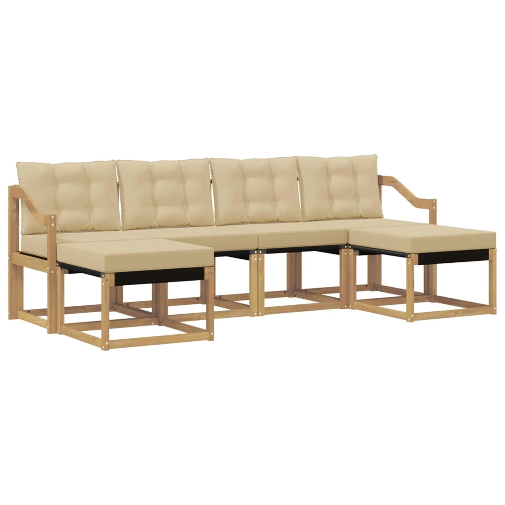 Set di divani da esterno 6 pz Bianco e Beige 3389751