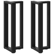 Set di 2 gambe per tavolo consolle a forma di T 38 x 25 x 73 cm con livelli regolabili design moderno acciaio nero 02_0057313