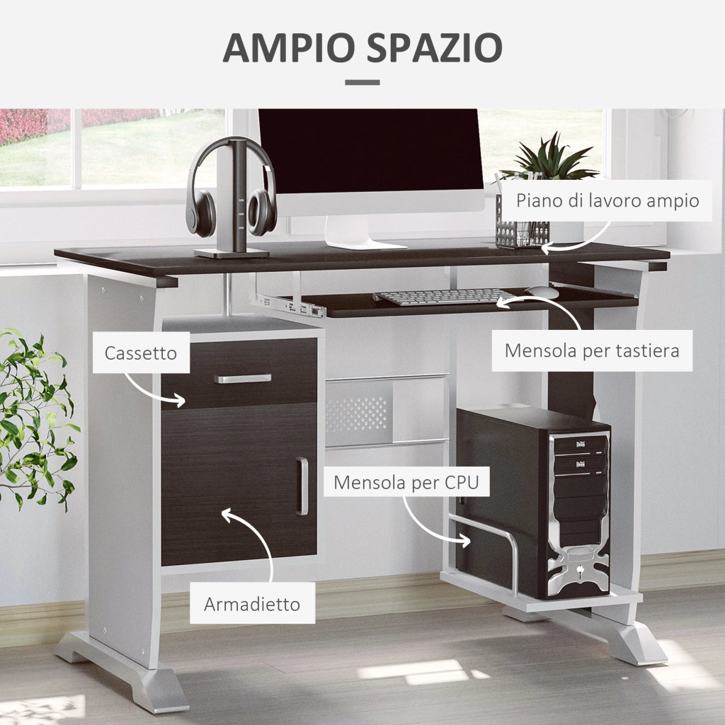 Scrivania da Ufficio in Legno con Cassetto ¨C Zephmum ¨C Color Noce 90x50x75 cm