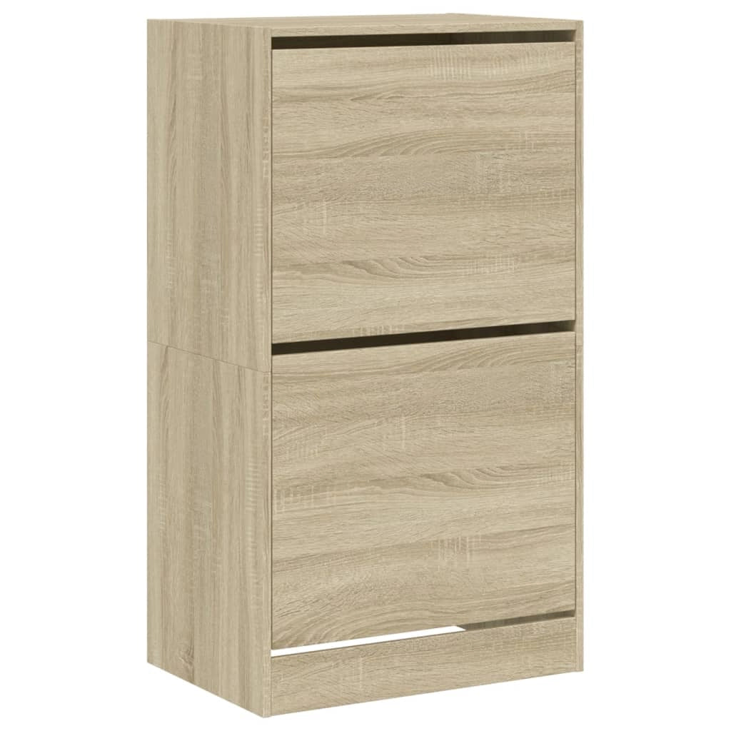 Scarpiera mobile contenitore per scarpe mobile per ingresso/corridoio/soggiorno 2 cassetti a ribalta marrone Sonoma 02_0021338