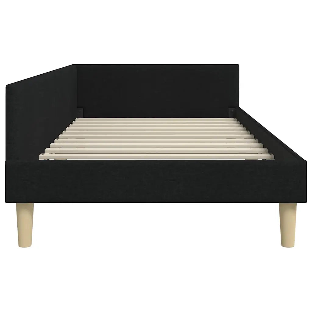 Cornice del letto ad angolo Nero 80 x 200 cm Tessuto 42016103