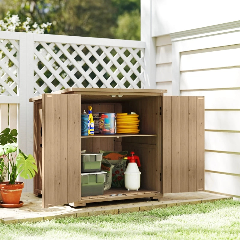 Armadio da giardino in legno con tetto asfalto, grigio scuro, 77,5 x 88 x 83/90 cm