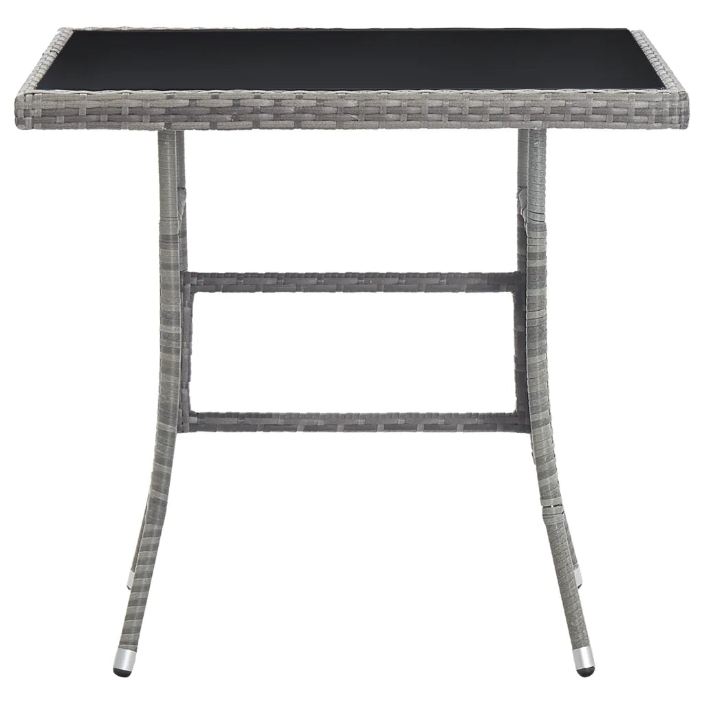 Tavolo da Giardino | Tavolino da esterno Grigio 80x80x74 cm in Polyrattan