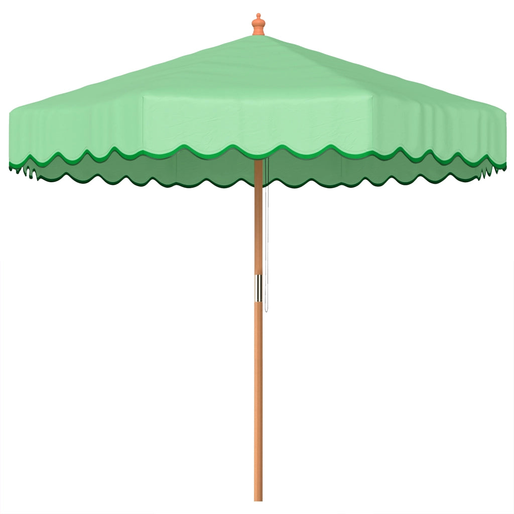 Ombrellone da Giardino Rotondo con Volant ¨C zephmum ¨C 230cm Verde Chiaro