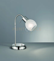 ANTIBES LAMPADA DA STUDIO METALLO COLORE ACCIAIO SATINATO CON DIFFUSORE FLESSIBILE VETRO ALABRASTRO H. 40CM ATTACCO E14