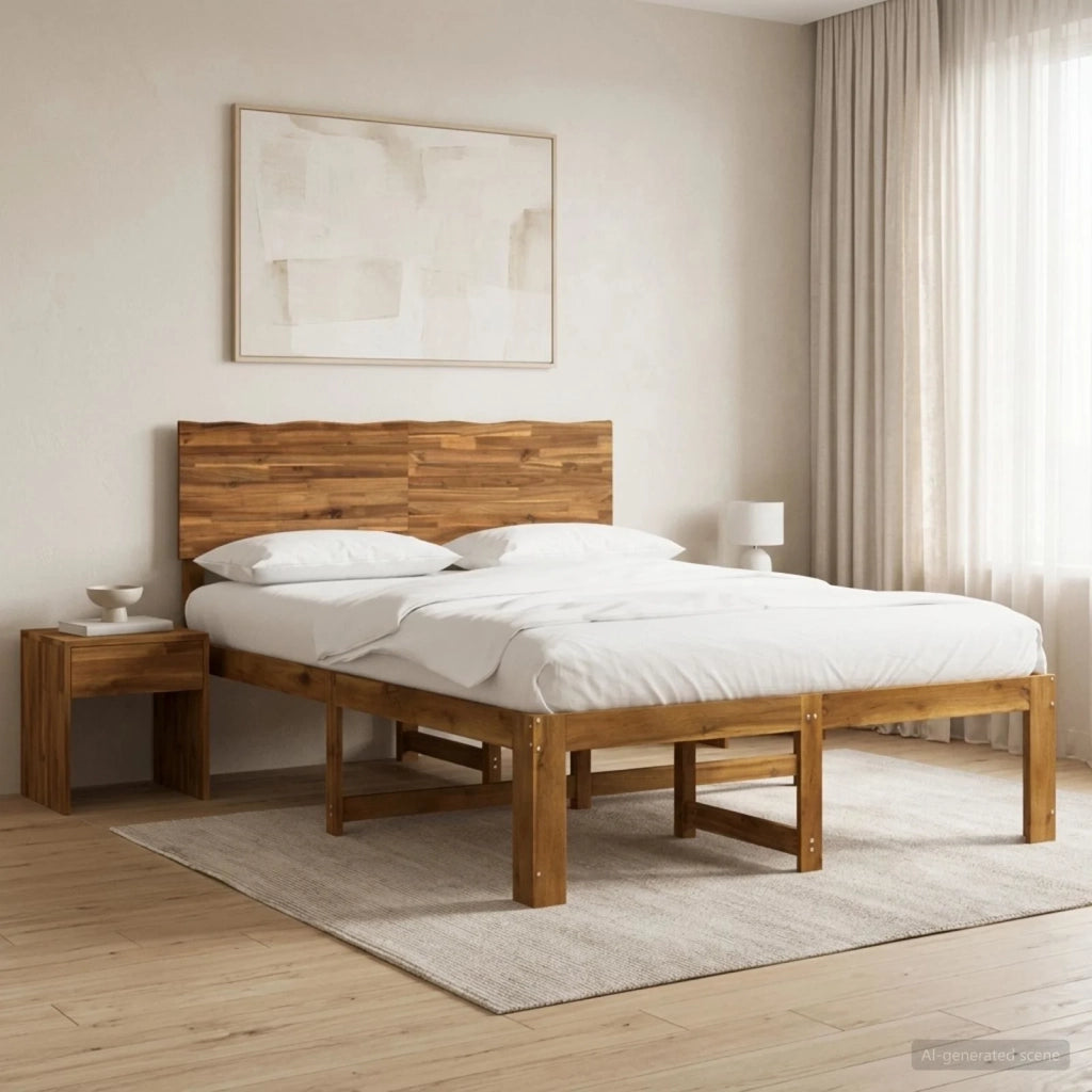 Letto matrimoniale con testiera ROSTOCK Naturale 140 x 190 cm 3405411
