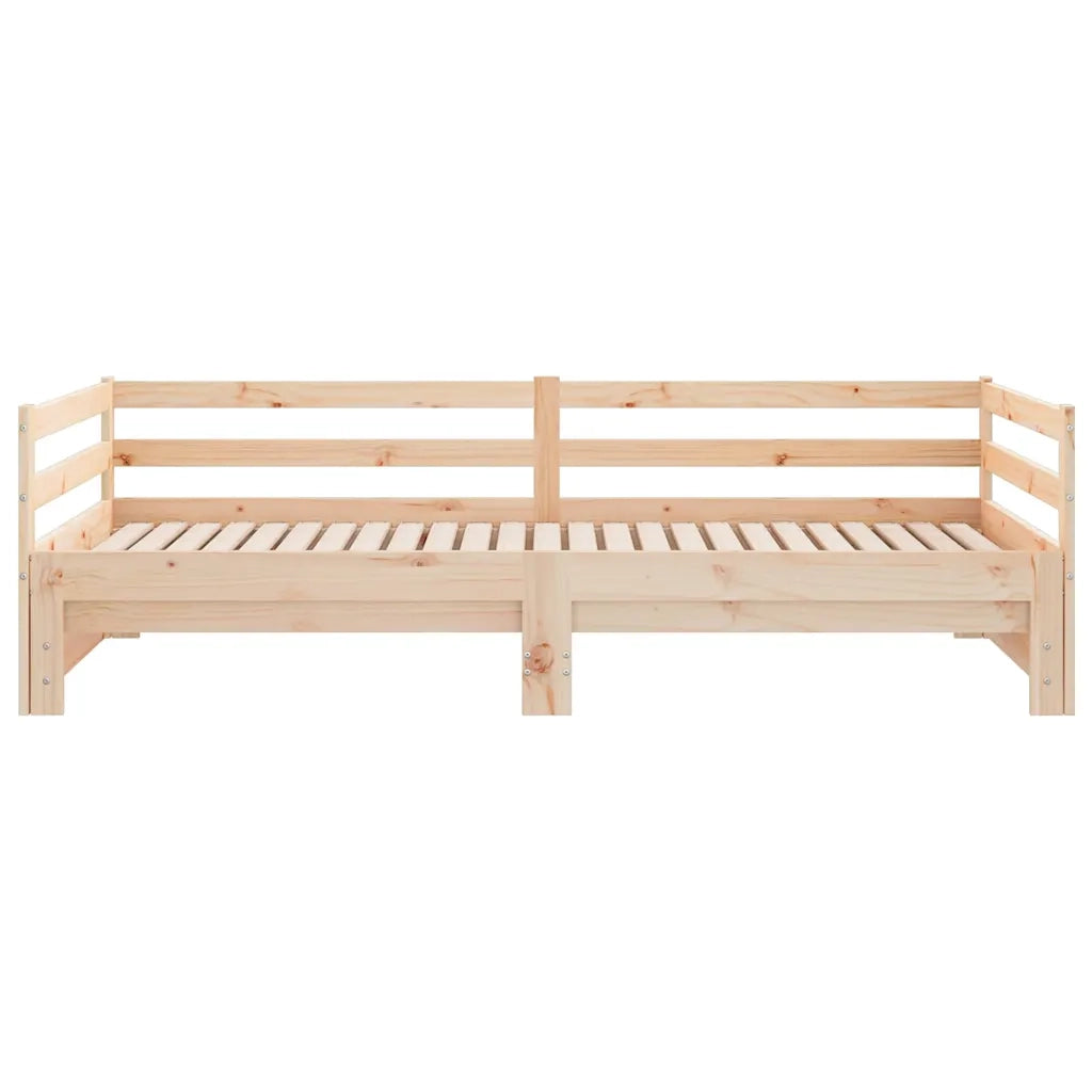 Divano Letto Estraibile in Legno Massello di Pino 2x(90x200) cm 806950