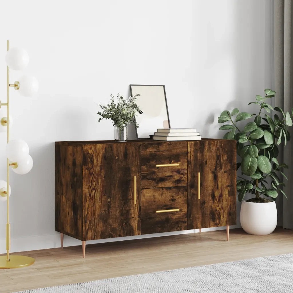 Credenza | Madia | Buffet da pranzo | Armadio da pranzo Rovere Fumo 100x36x60 cm in Legno Multistrato