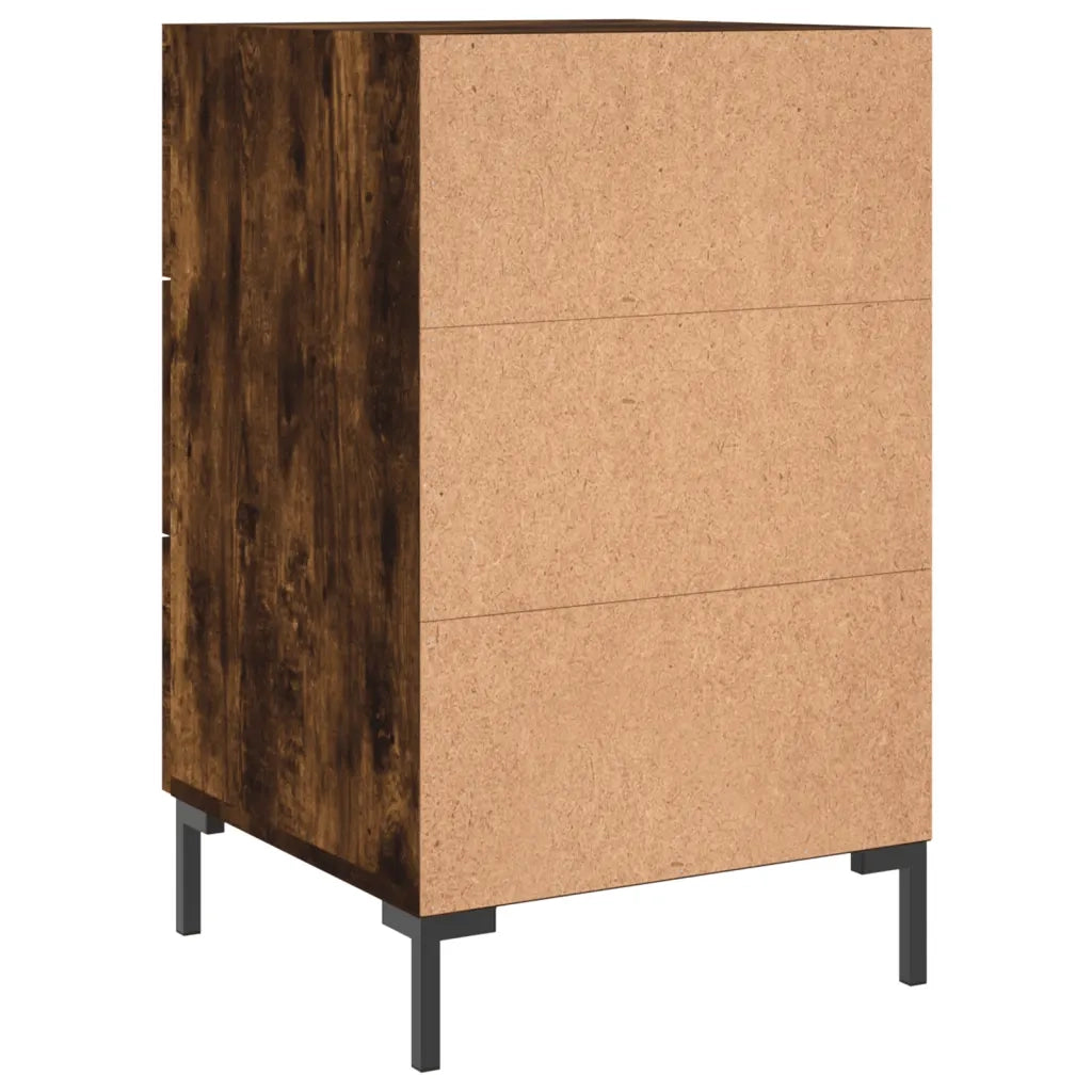 Comodino | Armadio da Notte | Mobiletto da notte Rovere Fumo 40x40x66 cm in Legno Multistrato