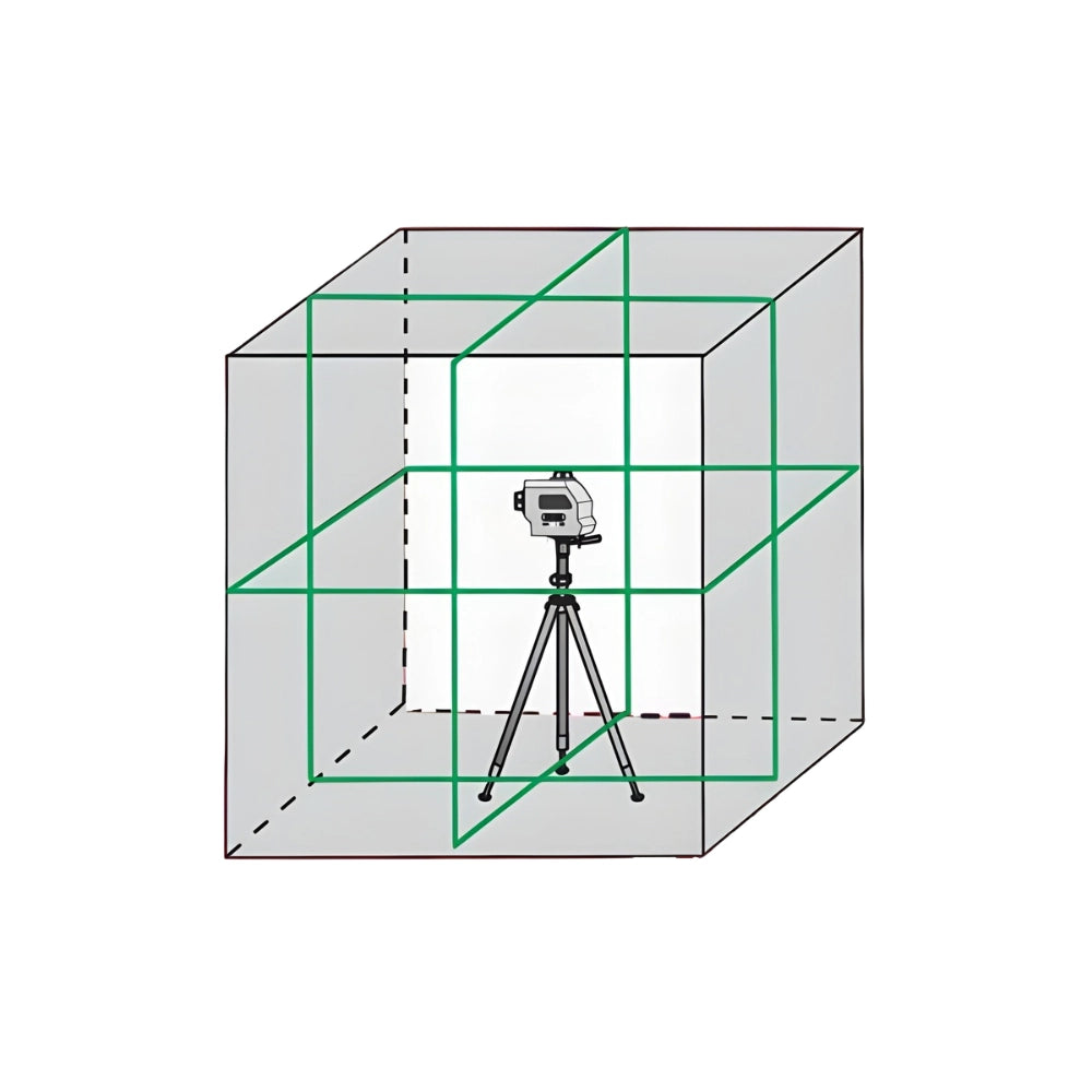 Kit livello laser autolivellante a pendolo cassiopea raggio verde 12x12x9cm