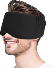 Slaapmasker in Nero - Oogmasker di Cotone per Sonno Profondo - Ergonomico e Adattabile - Ideale per Casa, Viaggi e Ufficio