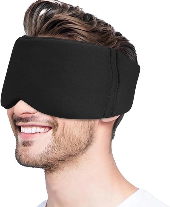 Slaapmasker in Nero - Oogmasker di Cotone per Sonno Profondo - Ergonomico e Adattabile - Ideale per Casa, Viaggi e Ufficio