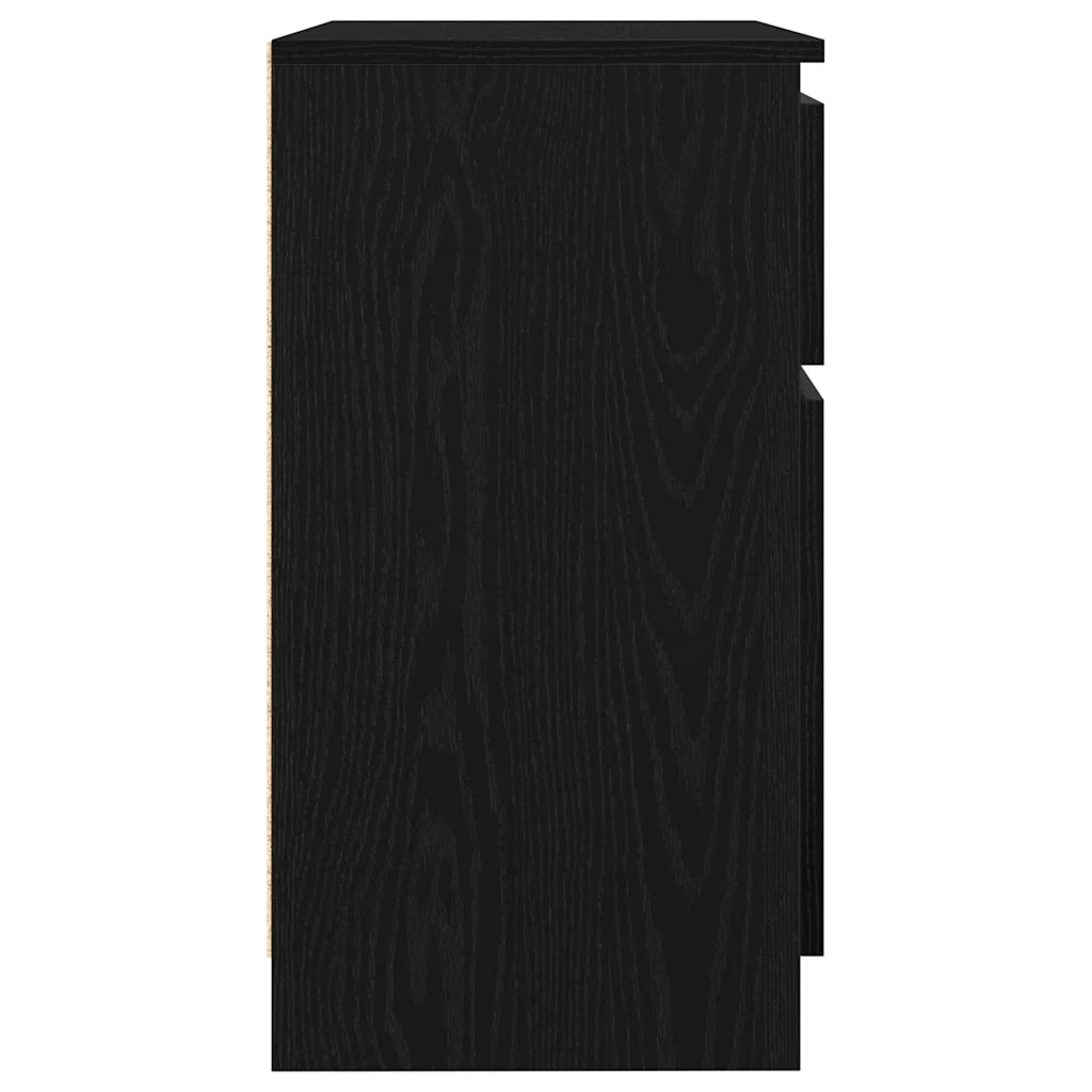 Credenza con Cassetto Rovere Nero 71x35x65 cm Legno Multistrato