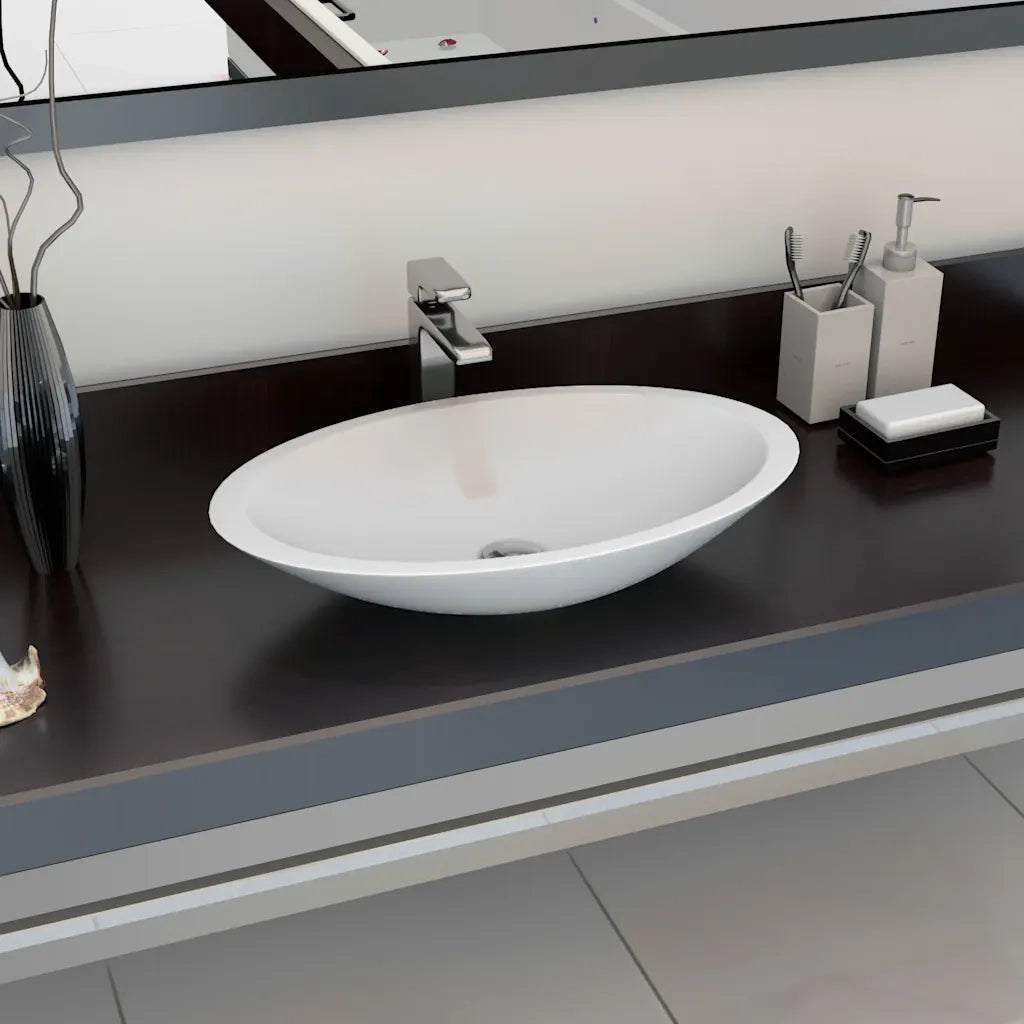 Lavandino 59,3x35,1x10,7 cm Blocco in Marmo/Minerale Bianco CFW4745133