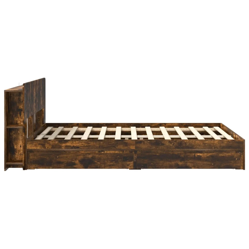 Telaio del letto con storage Rovere Fumo 135 x 190 cm