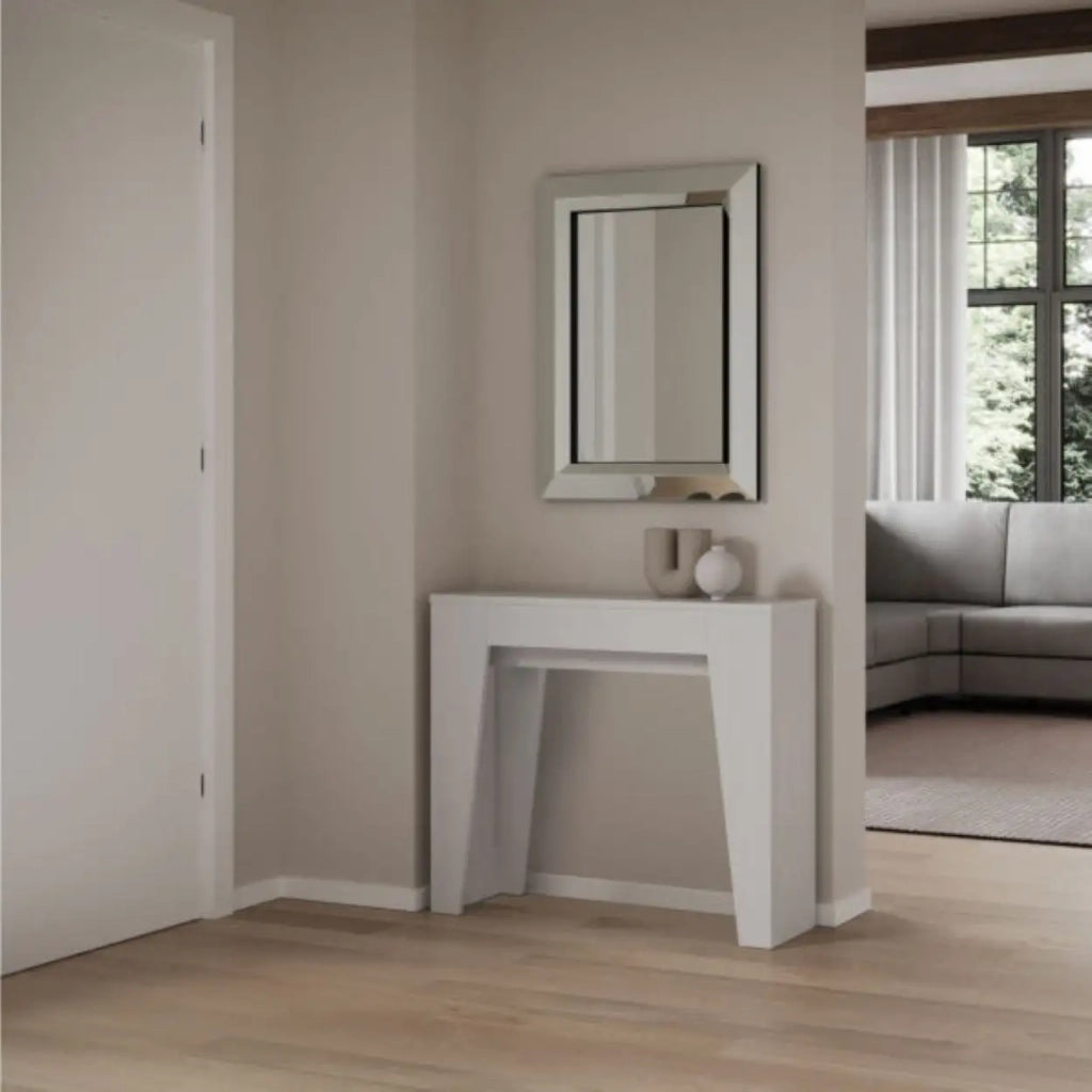 Consolle allungabile 90Ã—25/181 cm Narrow Bianco Frassino