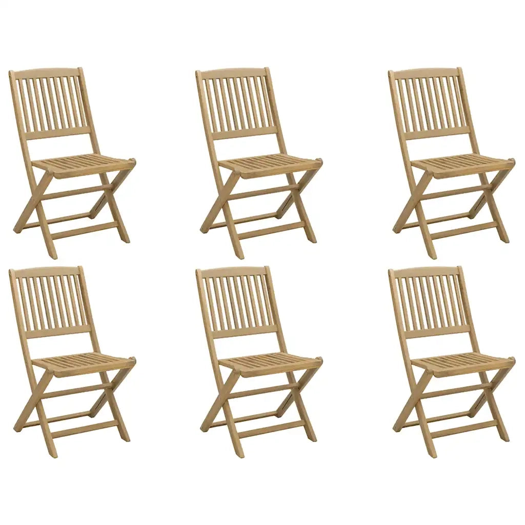 Sedie Giardino Pieghevoli 6 pz | Sedie da Esterno 44x50x88 cm Massello Acacia