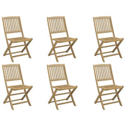 Sedie Giardino Pieghevoli 6 pz | Sedie da Esterno 44x50x88 cm Massello Acacia
