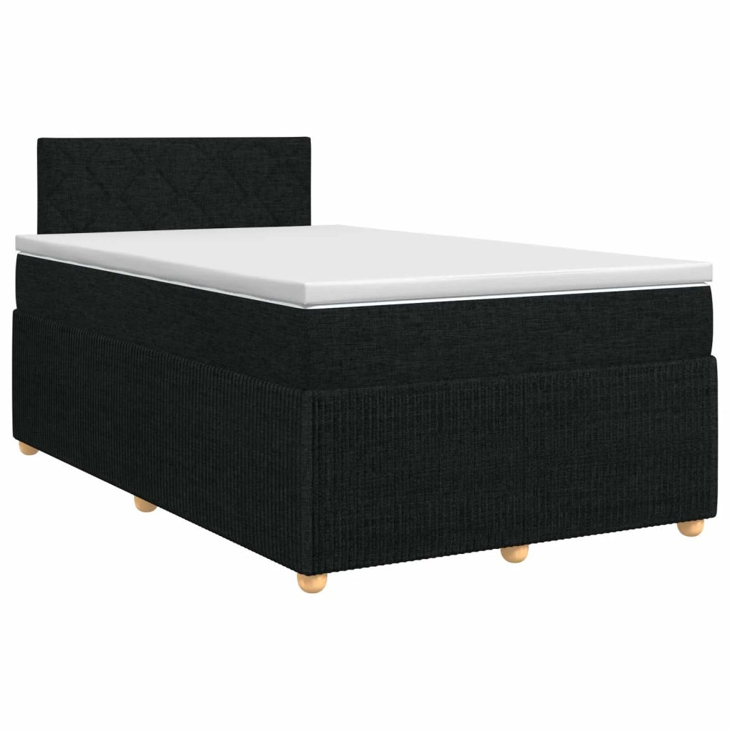 Letto box spring con materasso Nero 120 x 200 cm Tessuto 3451449