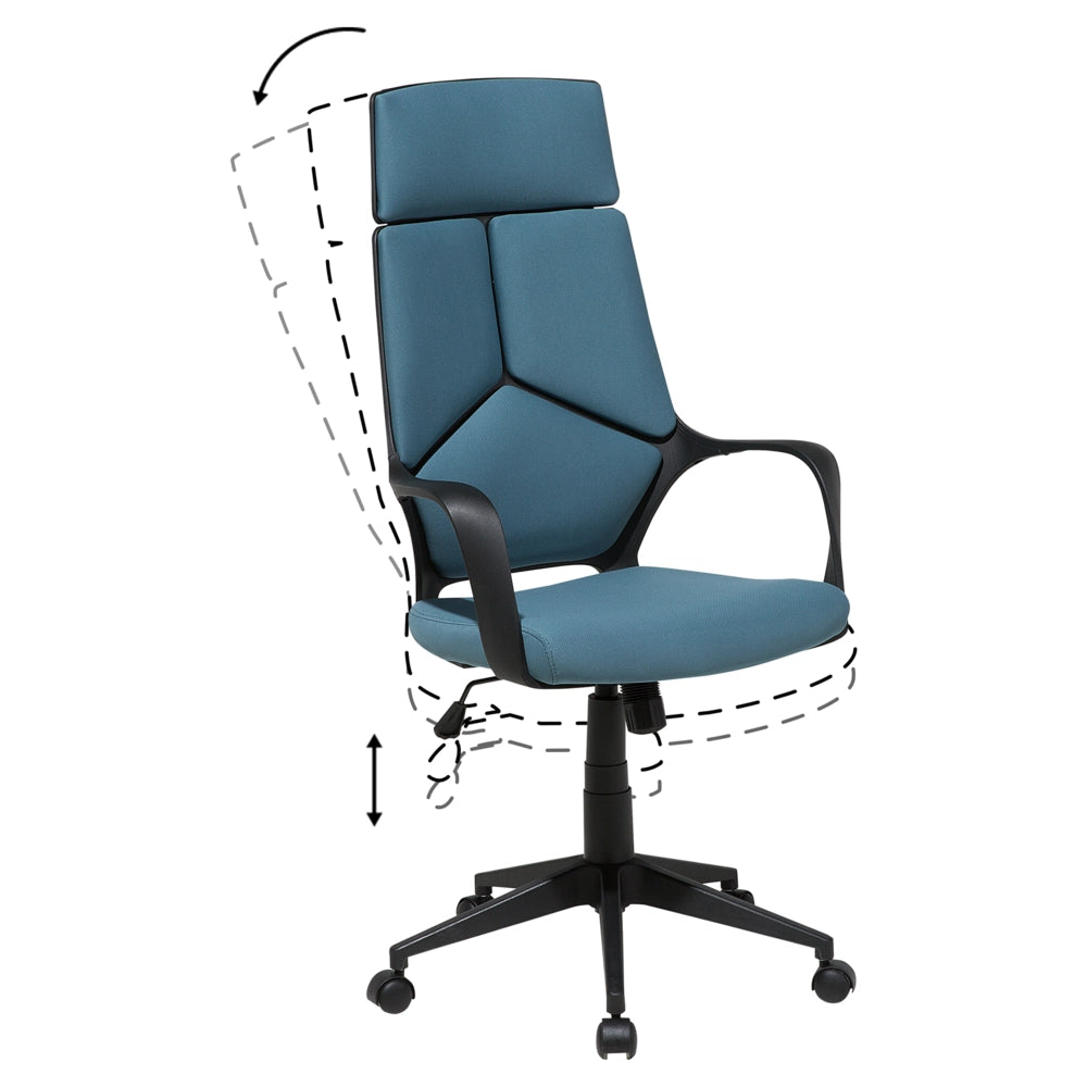 Sedia da ufficio in tessuto blu scuro girevole per computer da scrivania Seduta regolabile Schienale reclinabile
